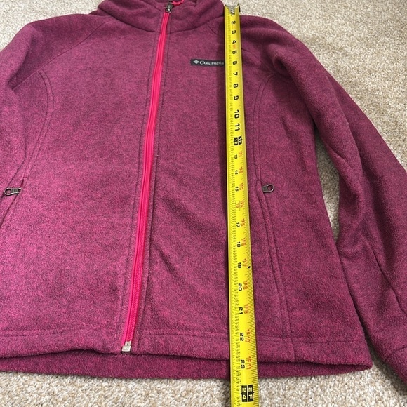 Columbia full zip fleece sweatshirt jacket girls large 14/16 purple pink - Picture 3 of 5